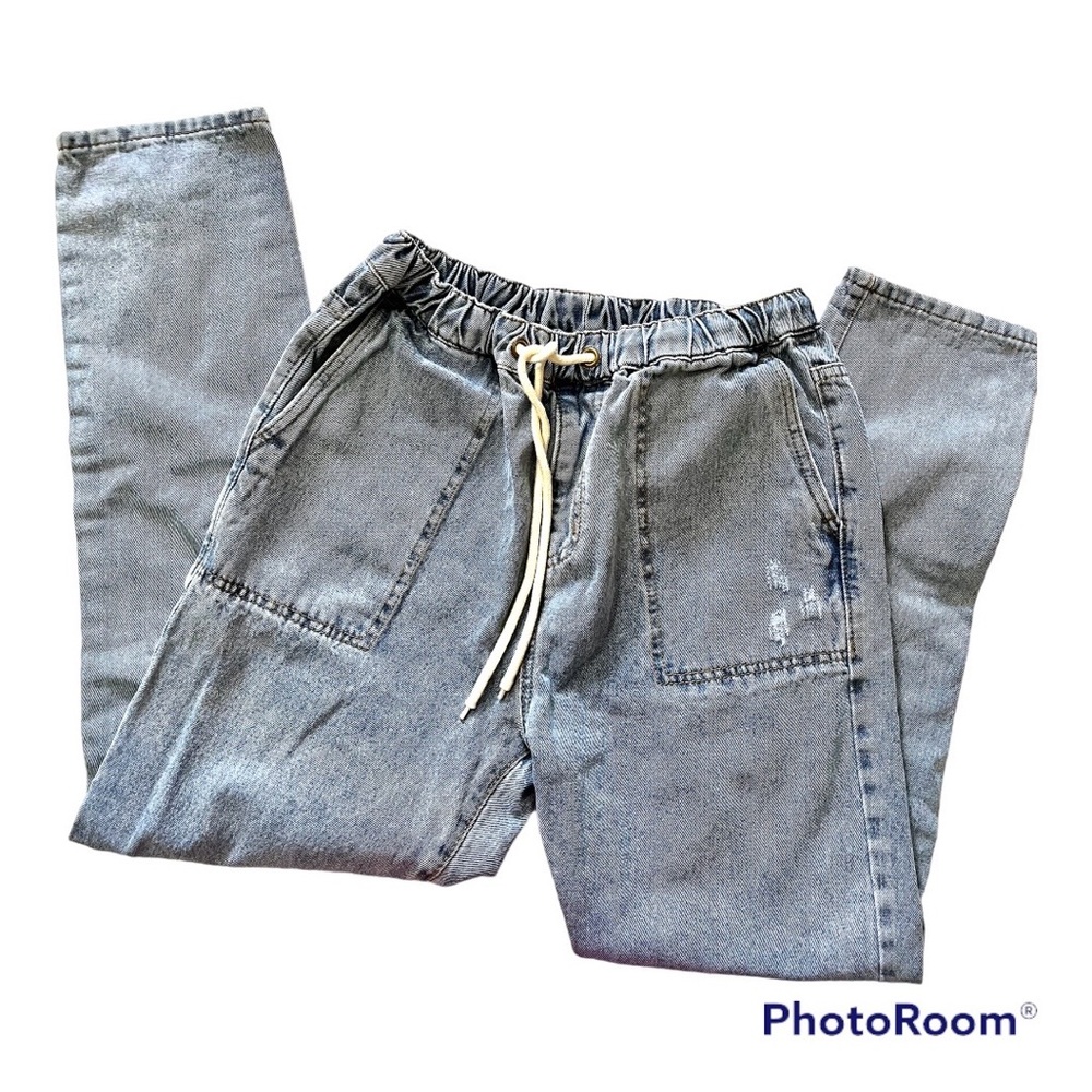 High Waist Drawstring Ripped Jeans - Picture 4 of 7